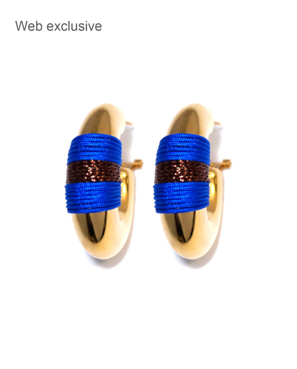 Valerie Cord kobalt blauwe creolen van Juli Dans Jewels