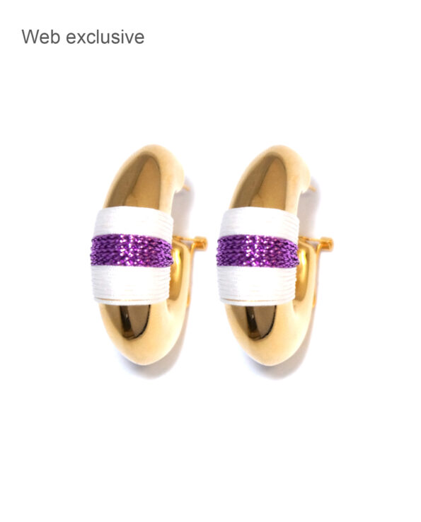 Valerie Cord witte creolen Metallic Roze van Juli Dans Jewels