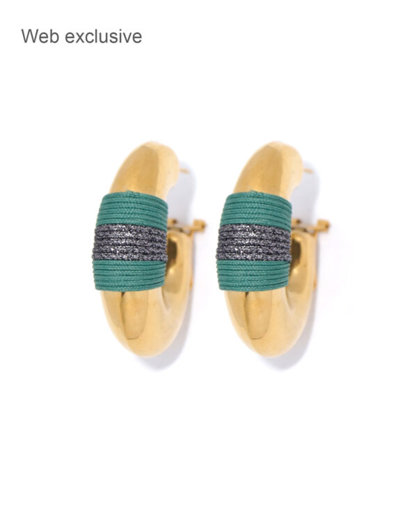 Valerie Cord legergroene creolen van Juli Dans Jewels