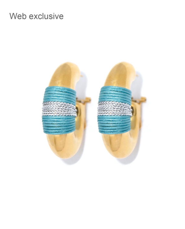 Valerie Cord mint turquoise blauwe creolen van Juli Dans Jewels