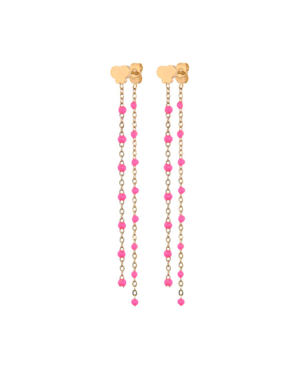 Lange vlinder oorbellen met roze accenten van Juli Dans Jewels