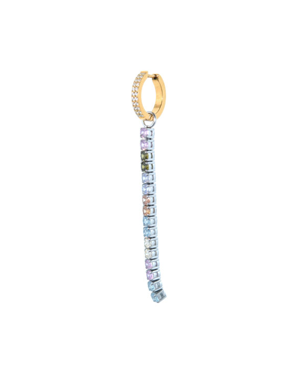 Huggie Tennis Oorbel Goud Multicolor