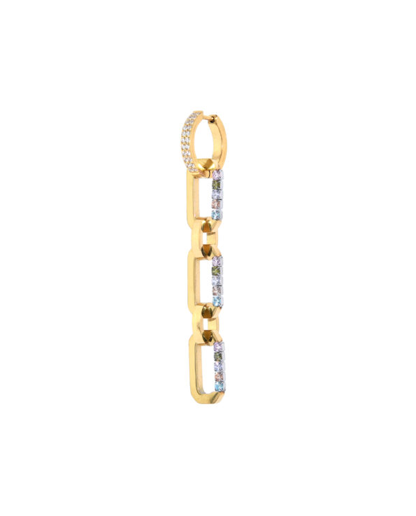 Mini Triple Loulou Oorbel Goud Multicolor