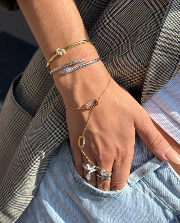 Gemstone Snake Armband Zilver (Small) - Afbeelding 2