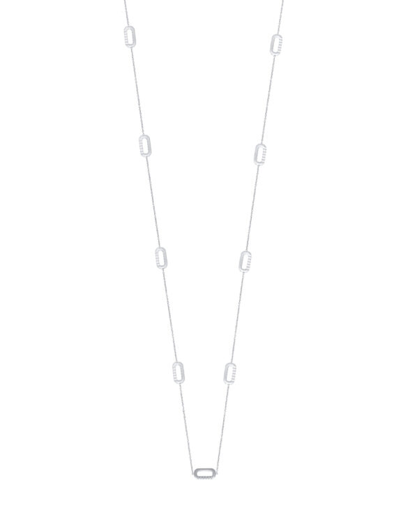 Lange Mini Loulou Ketting Zilver