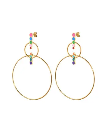 Mini-Me Double Hoop Oorbellen Multicolor
