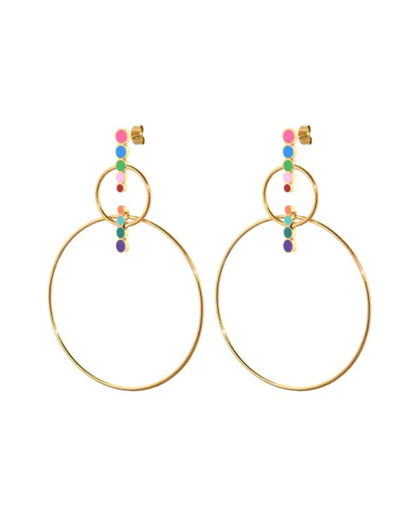 Mini-Me Double Hoop Oorbellen Multicolor