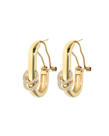 Grote Ivana Gemstone Oorbellen Goud