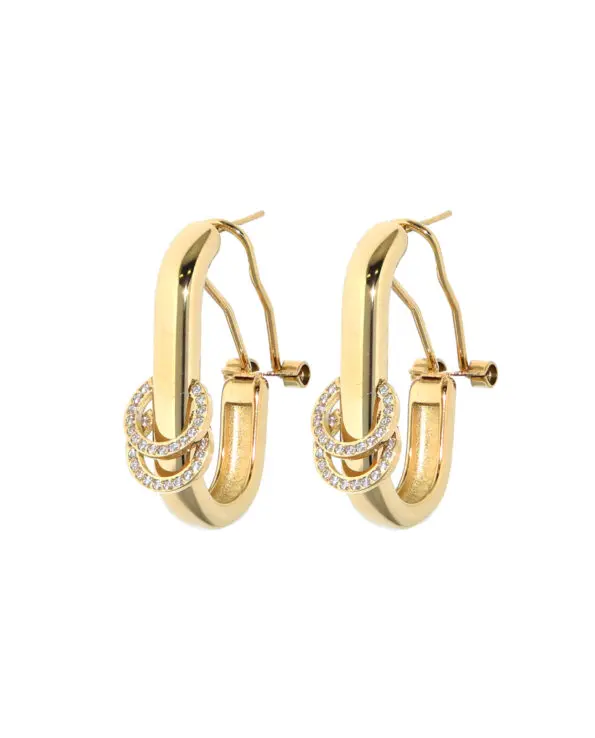 Grote Ivana Gemstone Oorbellen Goud