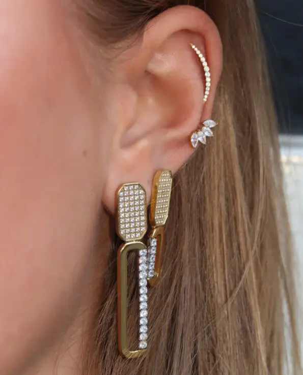 Lange Loudette Oorbellen Goud - Afbeelding 2