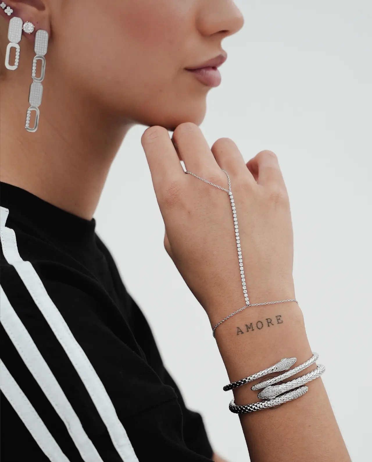 Tennis Handchain Armband Zilver - Afbeelding 4