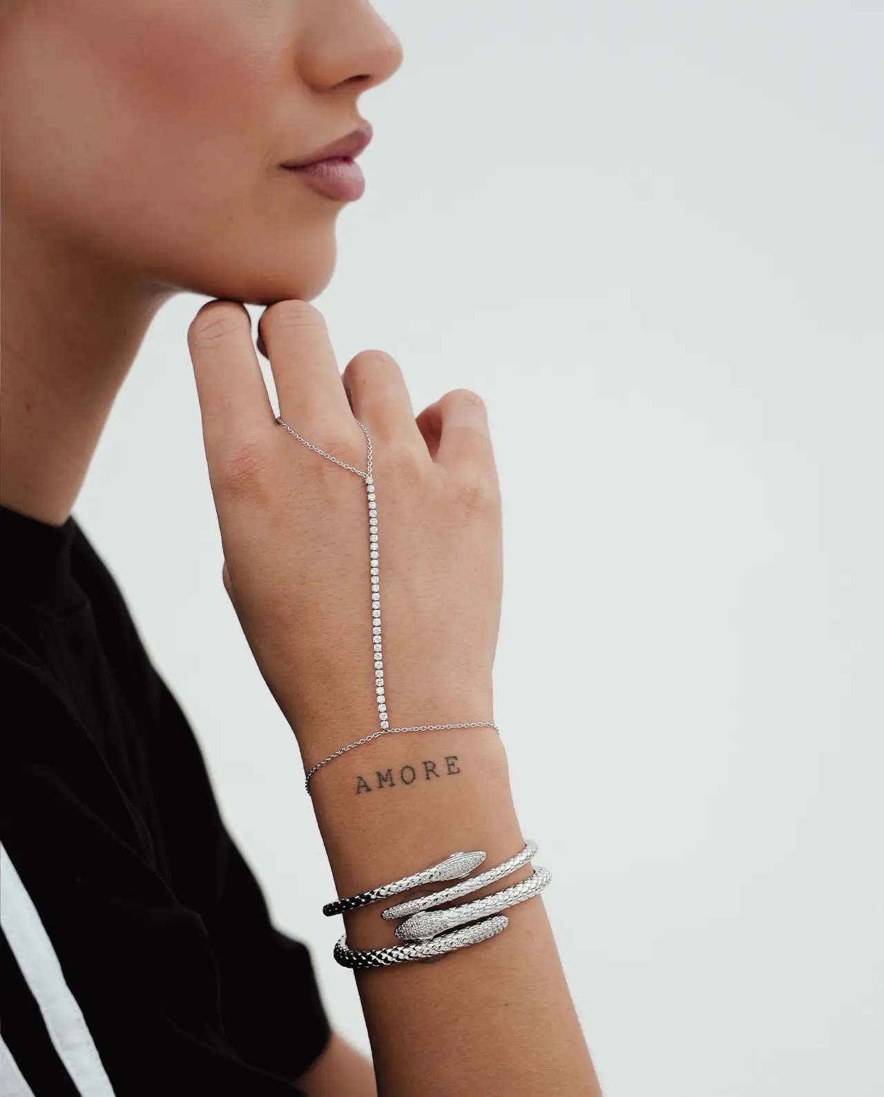 Tennis Handchain Armband Zilver - Afbeelding 2