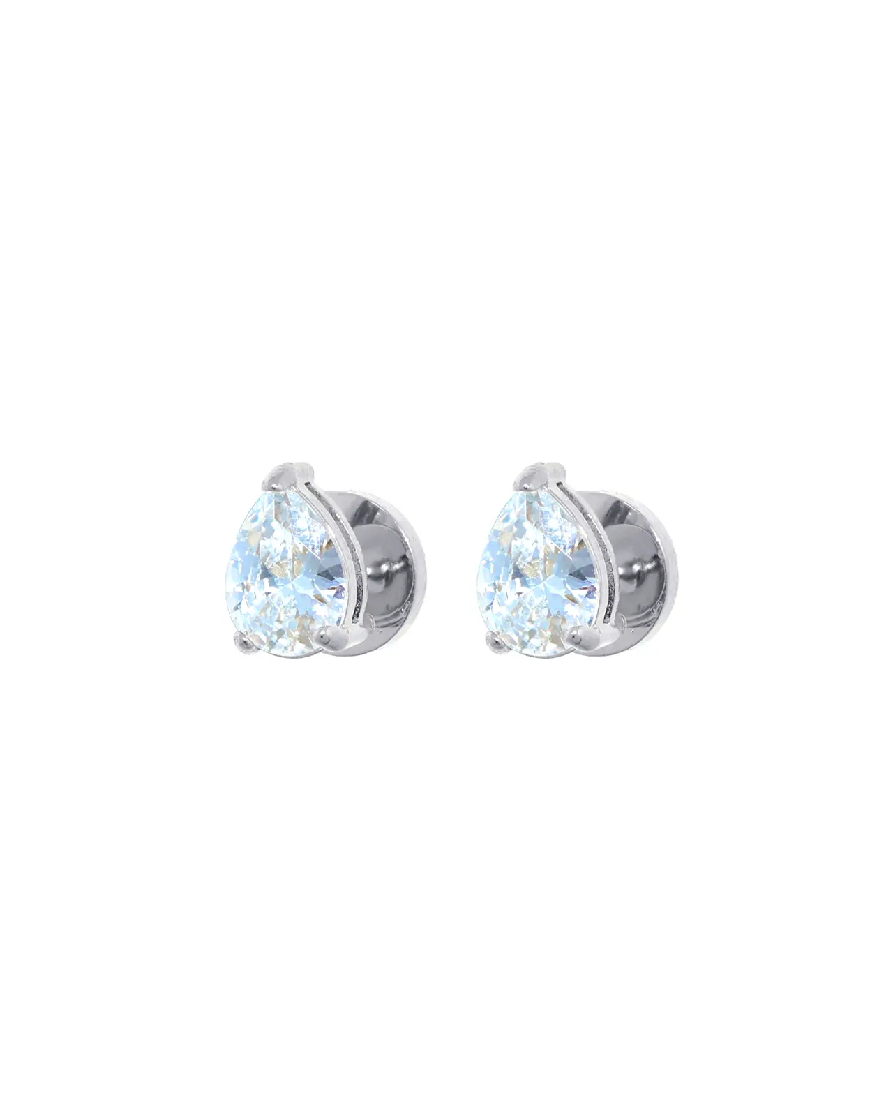 Medium Victoria Pear Oorbellen Zilver